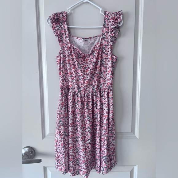 Loemes Pink and Orange Sleeveless Women’s Sundress with Sweetheart Neckline - Picture 2 of 6